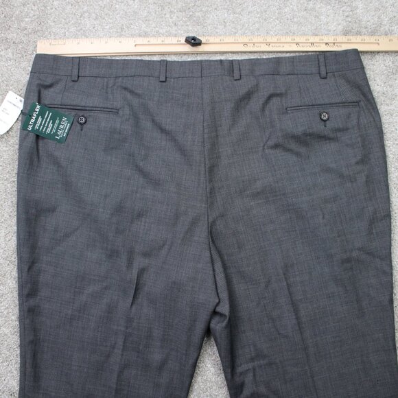 LAUREN Ralph Lauren Suit Separate Pants NWT Mens 46 Gray Ultraflex Wool Unhemmed - Picture 9 of 16